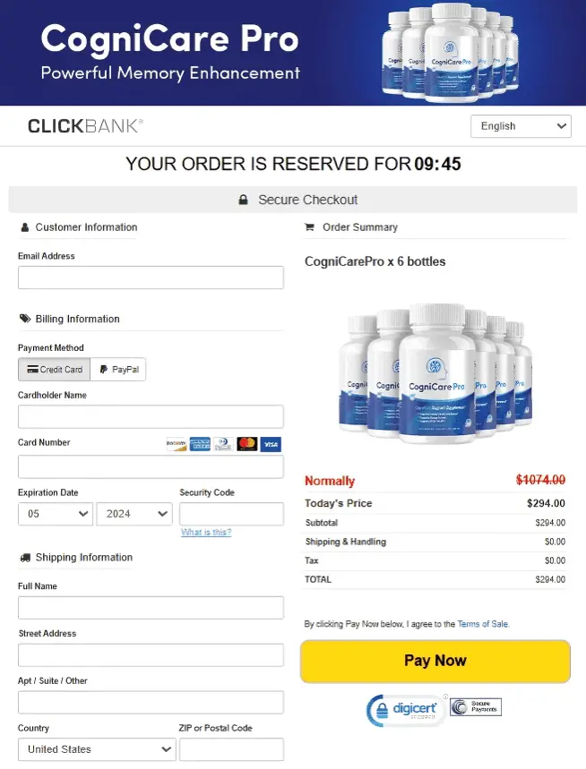 cognicare pro buy page